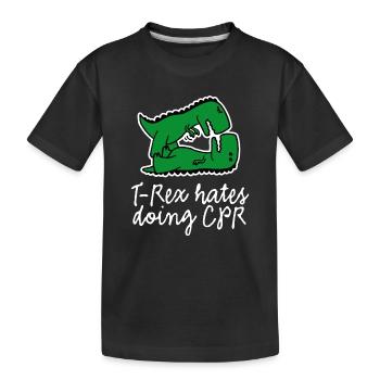 T-Rex déteste faire une infirmière en premiers soins en RCR - T-shirt bio Premium Enfant - noir - Devant