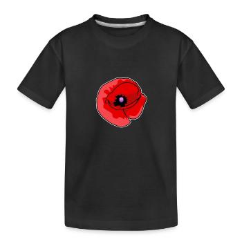 Kunstvolle Mohnblume auf Leinwand - Kinder Premium Bio T-Shirt - Schwarz - Vorne