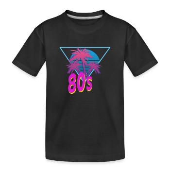 80s 80s 80's eighties themed party costume - Kids' Premium Organic T-Shirt - black - Front