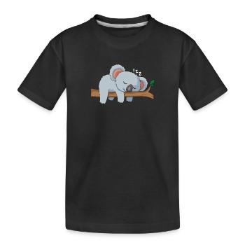 Koala sleep lazy cute gift birthday - Kids' Premium Organic T-Shirt - black - Front