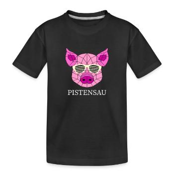 PISTENSAU - Kinder Premium Bio T-Shirt - Schwarz - Vorne