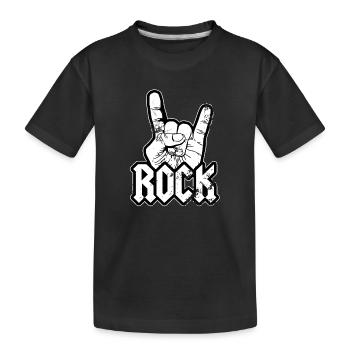 Rock Musik Pommesgabel Rock Festival Konzert Band - Kinder Premium Bio T-Shirt - Schwarz - Vorne