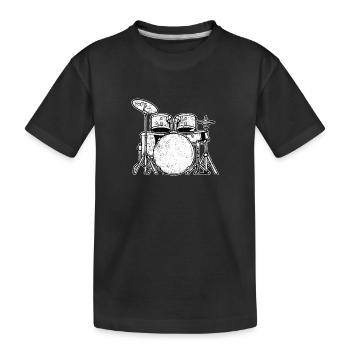 Schlagzeug Schlagzeuger - Kinder Premium Bio T-Shirt - Schwarz - Vorne