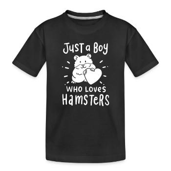 Hamster Hamster doré - T-shirt bio Premium Enfant - noir - Devant