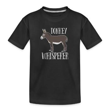 Donkey - Donkey Whisperer - Kids' Premium Organic T-Shirt - black - Front