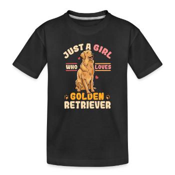 Golden Retriever - Kinder Premium Bio T-Shirt - Schwarz - Vorne