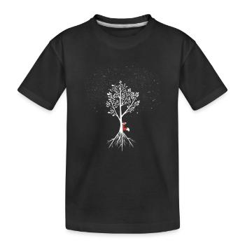 Saule au renard et aux racines - T-shirt bio Premium Enfant - noir - Devant