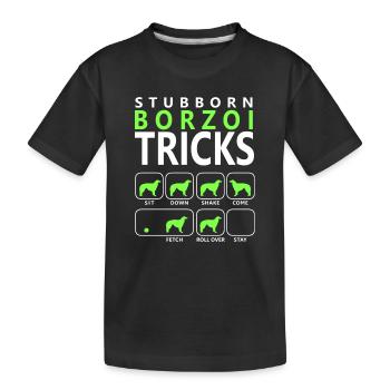 Astuces de Barzoï tenaces - T-shirt bio Premium Enfant - noir - Devant