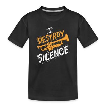 Trumpet Trumpeter - Kids' Premium Organic T-Shirt - black - Front