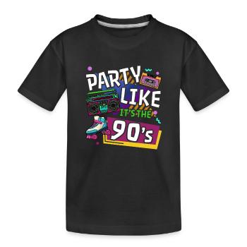 90iger Neunziger Jahrgang - Kinder Premium Bio T-Shirt - Schwarz - Vorne