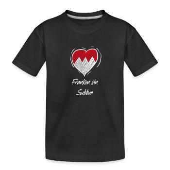 Franken Sin Subber Herz Love Frankenwappen - Kinder Premium Bio T-Shirt - Schwarz - Vorne