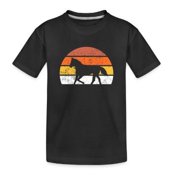 Équitation cowboy rodéo western rétro - T-shirt bio Premium Enfant - noir - Devant