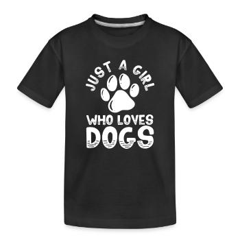 Chiens Amoureux des chiens - T-shirt bio Premium Enfant - noir - Devant