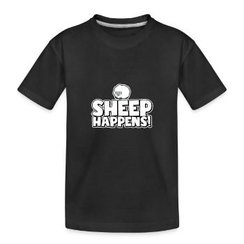 Sheep happens! - Kinder Premium Bio T-Shirt - Schwarz - Vorne