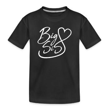 Big Sis Herz - Große Schwester 2021 Mädchen - Kinder Premium Bio T-Shirt - Schwarz - Vorne