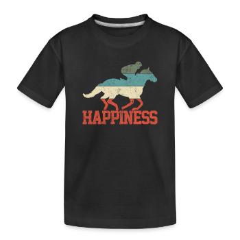 Reiter Reiten Pferd - Kinder Premium Bio T-Shirt - Schwarz - Vorne
