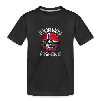Pêche en Norvège - T-shirt bio Premium Enfant - noir - Devant