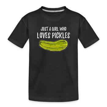 Pickle lover pickles - Kids' Premium Organic T-Shirt - black - Front