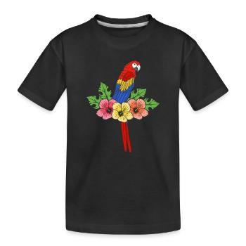 Papagei - Kinder Premium Bio T-Shirt - Schwarz - Vorne