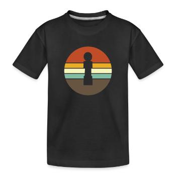 Foosball table football vintage retro sunset - Kids' Premium Organic T-Shirt - black - Front