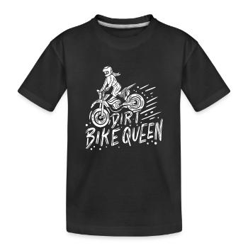 Motocross Motocross-Fahrerin - Kinder Premium Bio T-Shirt - Schwarz - Vorne