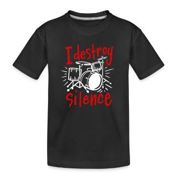 Schlagzeug Schlagzeuger - Kinder Premium Bio T-Shirt - Schwarz - Vorne