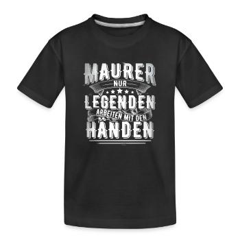Maurer - Kinder Premium Bio T-Shirt - Schwarz - Vorne