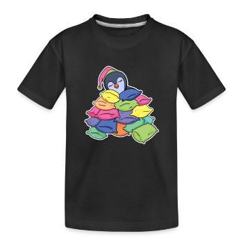 Pingouin endormi - T-shirt bio Premium Enfant - noir - Devant