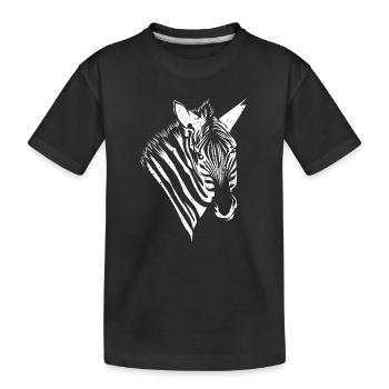 Zebra - Kids' Premium Organic T-Shirt - black - Front