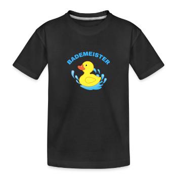 Bademeister - Kinder Premium Bio T-Shirt - Schwarz - Vorne