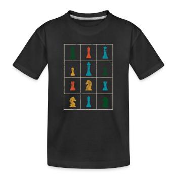 Pièces d’échiquier d’échiquier - T-shirt bio Premium Enfant - noir - Devant