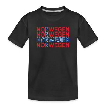 Norwegen - Kinder Premium Bio T-Shirt - Schwarz - Vorne