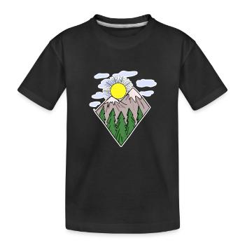 Berge Wandern Wanderer - Kinder Premium Bio T-Shirt - Schwarz - Vorne