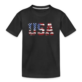 drapeau des Etats Unis - T-shirt bio Premium Enfant - noir - Devant