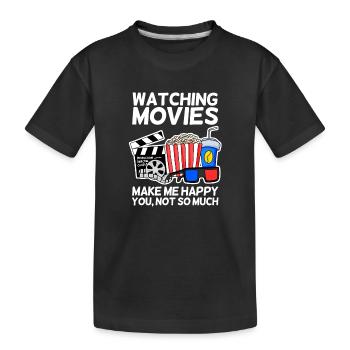 Cinéma cinéma disant pop-corn cadeau de télévision - T-shirt bio Premium Enfant - noir - Devant
