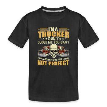 Lkw Fahrer - Kinder Premium Bio T-Shirt - Schwarz - Vorne