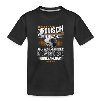 Lkw Fahrer - Kinder Premium Bio T-Shirt - Schwarz - Vorne