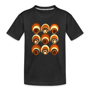 60er 70er Jahre Retro Muster Kreis Stilmuster - Kinder Premium Bio T-Shirt - Schwarz - Vorne