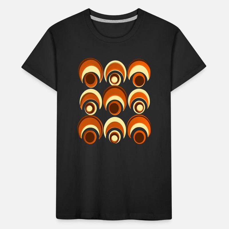 60s 70s Retro Pattern Circle Style Pattern Kids' Premium Organic T-Shirt