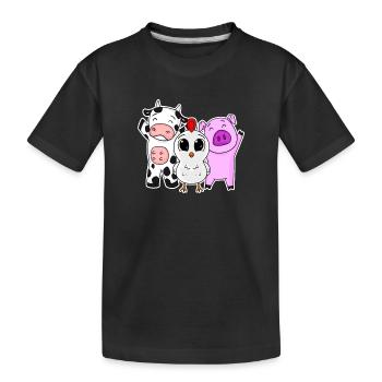 Jolie ferme animaux - T-shirt bio Premium Enfant - noir - Devant