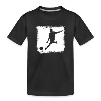 Fußballer Torschuss Silhouette Mannschaft Sport - Kinder Premium Bio T-Shirt - Schwarz - Vorne
