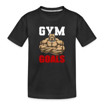 Gym Goals - Kids' Premium Organic T-Shirt - black - Front