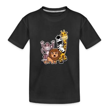Des animaux mignons - T-shirt bio Premium Enfant - noir - Devant