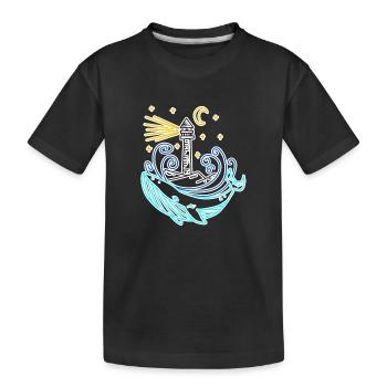 Phare côte mer mer - T-shirt bio Premium Enfant - noir - Devant