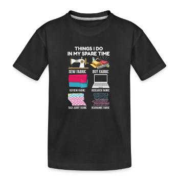 Nähen - Kinder Premium Bio T-Shirt - Schwarz - Vorne