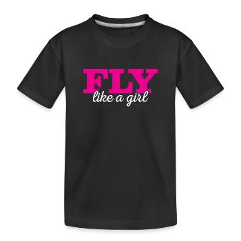 Pilote Fille Aviation Flying - T-shirt bio Premium Enfant - noir - Devant