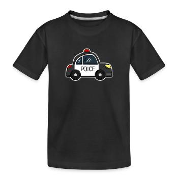Polizeiwagen - Kinder Premium Bio T-Shirt - Schwarz - Vorne