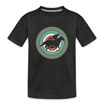 Cavalier Cavalier Equestre Rétro - T-shirt bio Premium Enfant - noir - Devant