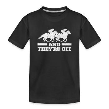 Horse Racing Rider Rider - Kids' Premium Organic T-Shirt - black - Front