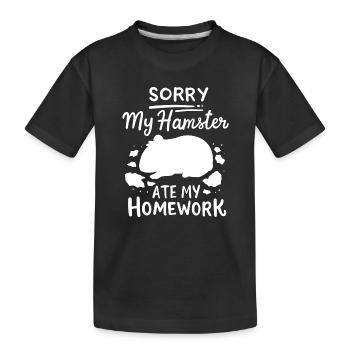 Hamster Schüler zurück in die Schule - Kinder Premium Bio T-Shirt - Schwarz - Vorne